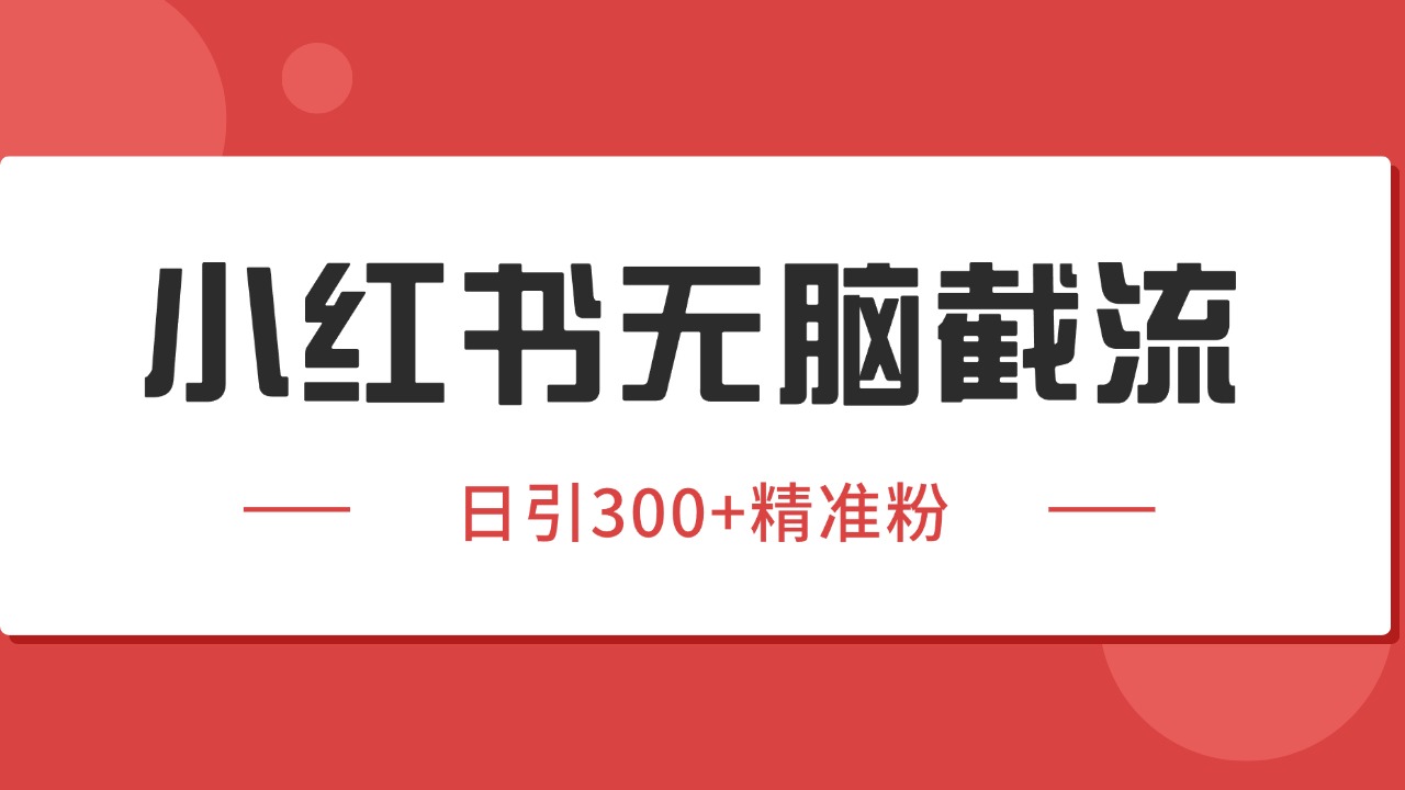 小红书截流同行客源，独家野路子获客玩法 日引200+暴力获客搞副业-副业刚需-兼职-网赚搞副业网