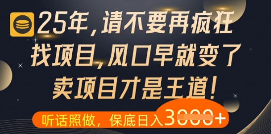 什么？25年你还在疯狂找项目做，醒醒吧，看完这些你全都懂了【揭秘】搞副业-副业刚需-兼职-网赚搞副业网