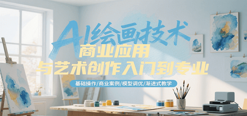 AI绘画技术商业应用与艺术创作入门到专业，基础操作/商业案例/模型调优/渐进式教学搞副业-副业刚需-兼职-网赚搞副业网