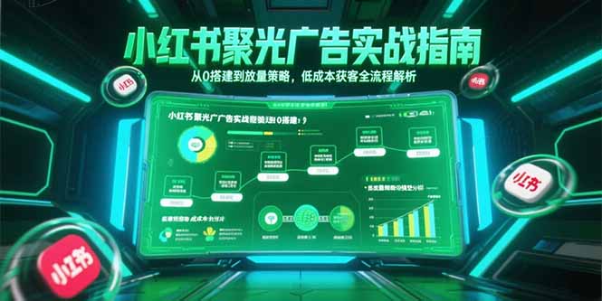 小红书聚光广告实战指南，从0搭建到放量策略，低成本获客全流程解析搞副业-副业刚需-兼职-网赚搞副业网