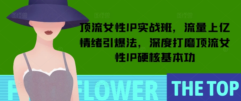 顶流女性IP实战班，流量上亿情绪引爆法，深度打磨顶流女性IP硬核基本功搞副业-副业刚需-兼职-网赚搞副业网