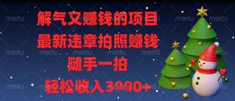 解气又挣钱的项目，最新违章拍照挣钱，随手一拍，轻松收入多张【揭秘】搞副业-副业刚需-兼职-网赚搞副业网