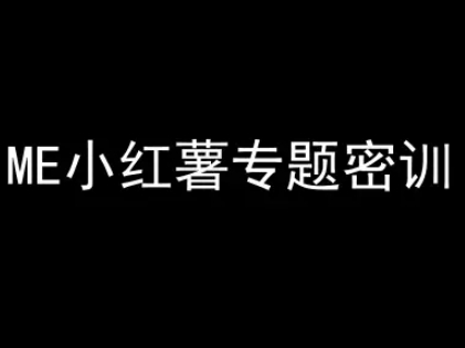 ME小红薯专题密训-小红书电商教程搞副业-副业刚需-兼职-网赚搞副业网