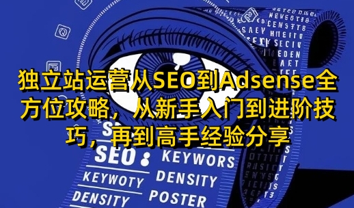 独立站运营从SEO到Adsense全方位攻略，从新手入门到进阶技巧，再到高手经验分享搞副业-副业刚需-兼职-网赚搞副业网