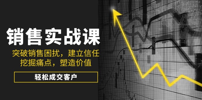 销售实战课，突破销售困扰，建立信任，挖掘痛点，塑造价值，轻松成交客户搞副业-副业刚需-兼职-网赚搞副业网