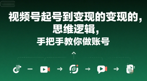 视频号起号到变现的思维逻辑，手把手教你做账号搞副业-副业刚需-兼职-网赚搞副业网