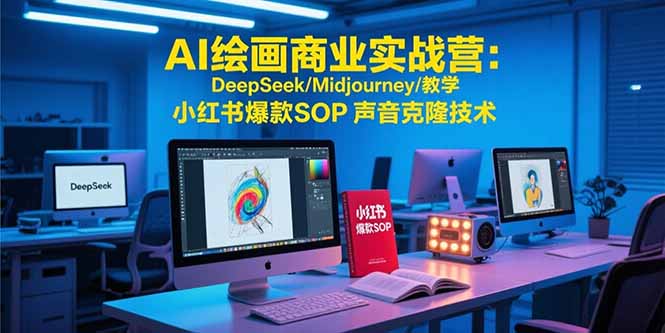 AI绘画商业实战营：DeepSeek/Midjourney/教学 小红书爆款SOP 声音克隆技术搞副业-副业刚需-兼职-网赚搞副业网