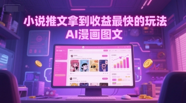 小说推文拿到收益最快的玩法，AI漫画图文搞副业-副业刚需-兼职-网赚搞副业网
