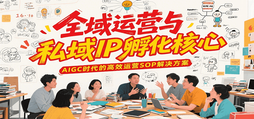 全域运营与私域IP孵化核心，AIGC时代的高效运营SOP解决方案搞副业-副业刚需-兼职-网赚搞副业网