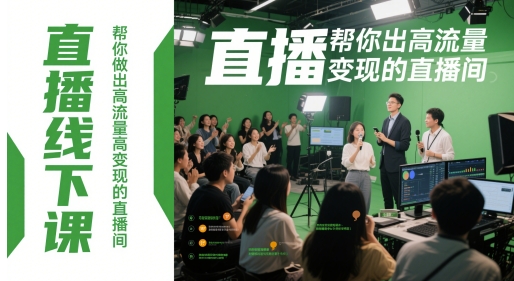 直播线下课，帮你做出高流量高变现的直播间搞副业-副业刚需-兼职-网赚搞副业网