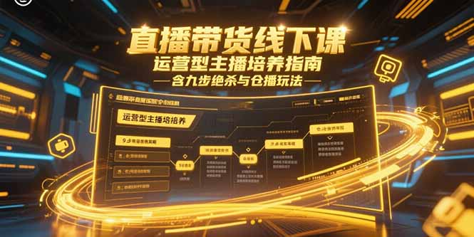 直播带货线下课，运营型主播培养指南，含九步绝杀与仓播玩法搞副业-副业刚需-兼职-网赚搞副业网