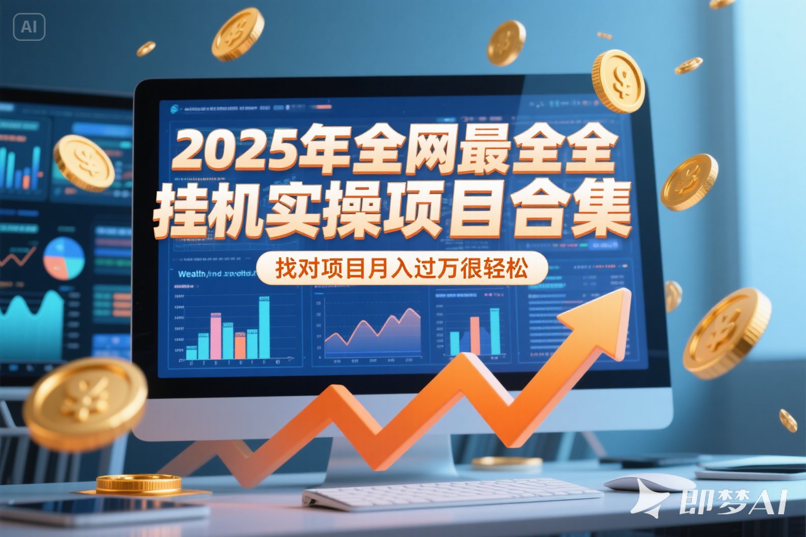 2025年挂机实操项目实操演练，挂机类型，AI直播类型，轻资产创业类型…搞副业-副业刚需-兼职-网赚搞副业网