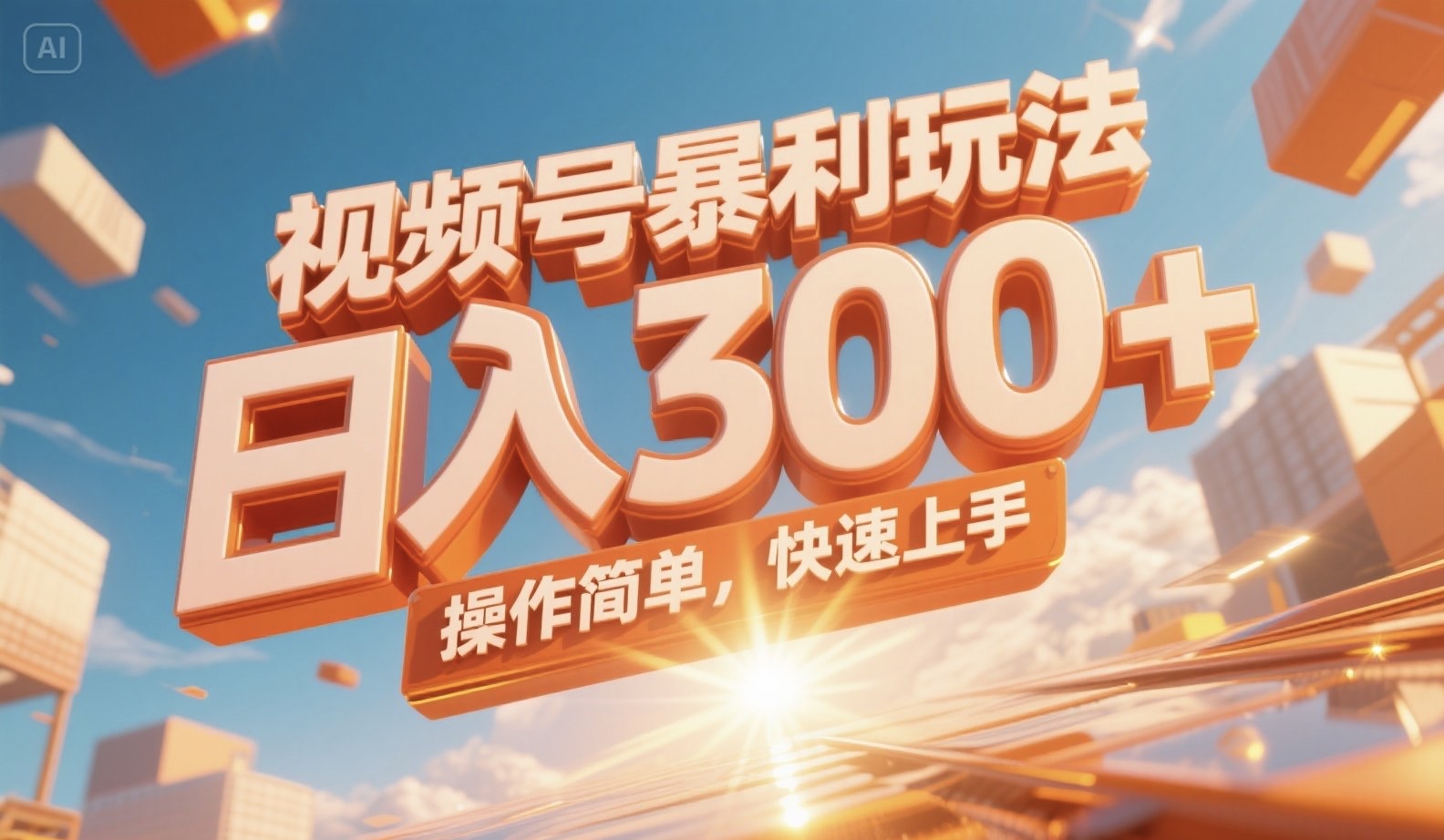 视频号暴利玩法，日入300+，操作简单，快速上手。搞副业-副业刚需-兼职-网赚搞副业网