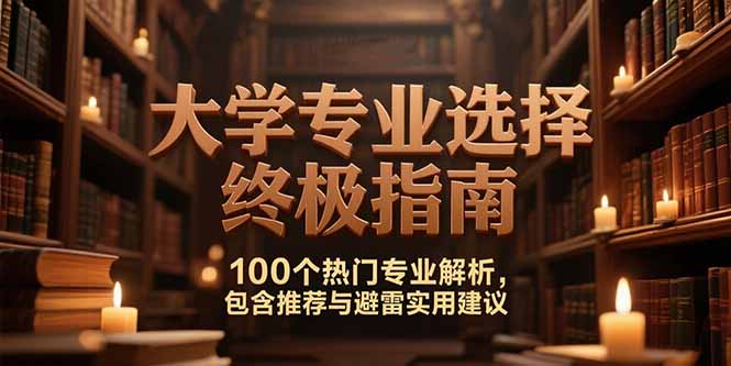 付费文：大学专业选择终极指南,100个热门专业解析,包含推荐与避雷实用建议搞副业-副业刚需-兼职-网赚搞副业网