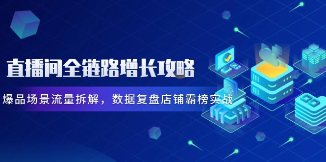 直播间全链路增长攻略，爆品场景流量拆解，数据复盘店铺霸榜实战搞副业-副业刚需-兼职-网赚搞副业网