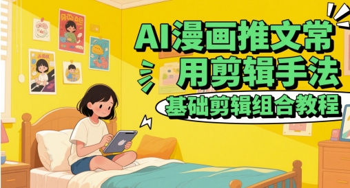 AI漫画推文常用剪辑手法，基础剪辑组合教程搞副业-副业刚需-兼职-网赚搞副业网
