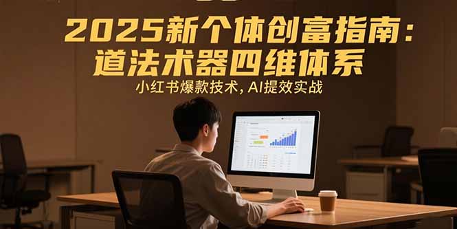 2025新个体创富指南：道法术器四维体系，小红书爆款技术，AI提效实战搞副业-副业刚需-兼职-网赚搞副业网