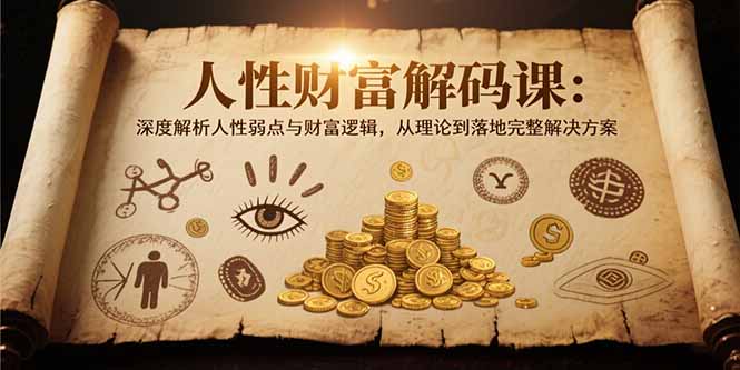 人性财富解码课6.0：深度解析人性弱点与财富逻辑，理论到落地完整解决方案搞副业-副业刚需-兼职-网赚搞副业网