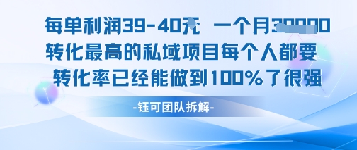 每单利润40一个月7k+转化最高的私域项目，每个人都要的产品转化率已经能做到100%搞副业-副业刚需-兼职-网赚搞副业网