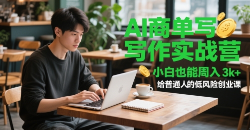 AI商单写作实战营，小白也能周入3k+，给普通人的低风险创业课搞副业-副业刚需-兼职-网赚搞副业网