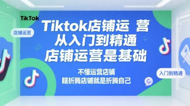 Tiktok店铺运营从入门到精通，店铺运营是基础，不懂运营店铺，瞎折腾店铺就是折腾自己搞副业-副业刚需-兼职-网赚搞副业网