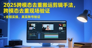2025跨模态去重搬运剪辑手法，跨模态去重现场验证 +全程实操，真实账号验证搞副业-副业刚需-兼职-网赚搞副业网