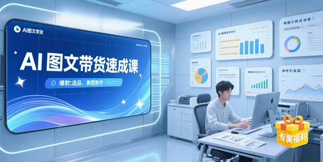 AI图文带货速成课，养号引流秘籍，爆款选品策略，美图制作全流程搞副业-副业刚需-兼职-网赚搞副业网