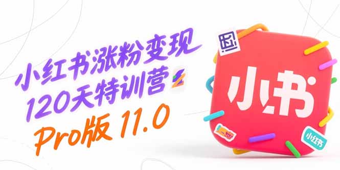 小红书涨粉变现120天特训营Pro版11.0：从0到1掌握平台运营,内容制作和变现搞副业-副业刚需-兼职-网赚搞副业网