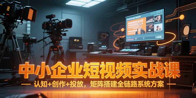 中小企业短视频实战课，认知+创作+投放，矩阵搭建全链路系统方案搞副业-副业刚需-兼职-网赚搞副业网