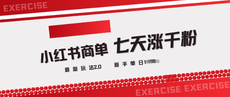 小红书商单2.0最新玩法，3天涨千粉单日变现多张搞副业-副业刚需-兼职-网赚搞副业网