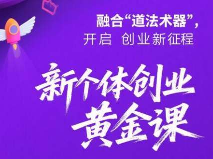 新个体创业黄金课：道法术器四维抢占2025红利搞副业-副业刚需-兼职-网赚搞副业网