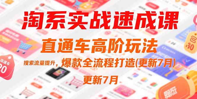 淘系实战速成课，直通车高阶玩法，搜索流量提升，爆款全流程打造(更新7月搞副业-副业刚需-兼职-网赚搞副业网