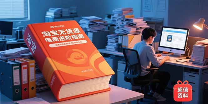 淘宝无货源电商进阶指南，包含新人课、进阶课，配套资料，蓝海选品等搞副业-副业刚需-兼职-网赚搞副业网