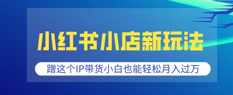 小红书小店新玩法，蹭这个IP带货，小白也能轻松月入过W【揭秘】搞副业-副业刚需-兼职-网赚搞副业网