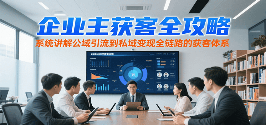 企业主获客全攻略，系统讲解公域引流到私域变现全链路的获客体系搞副业-副业刚需-兼职-网赚搞副业网