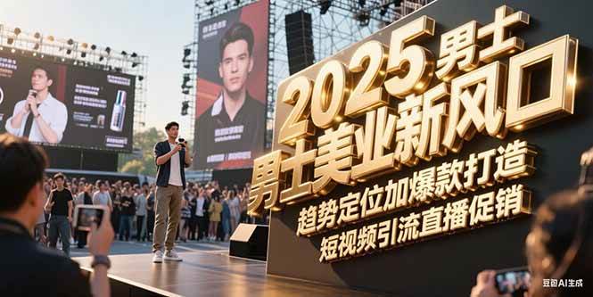 2025男士美业新风口，趋势定位加爆款打造，短视频引流直播促销搞副业-副业刚需-兼职-网赚搞副业网