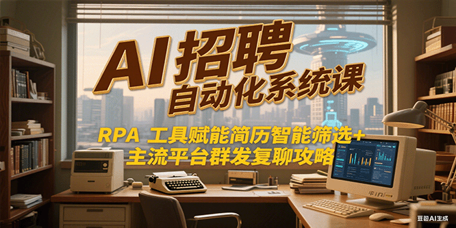AI招聘自动化系统课，RPA工具赋能简历智能筛选+主流平台群发复聊全攻略搞副业-副业刚需-兼职-网赚搞副业网