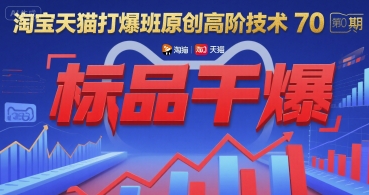 淘宝天猫打爆班原创高阶技术第70期：标品干爆搞副业-副业刚需-兼职-网赚搞副业网