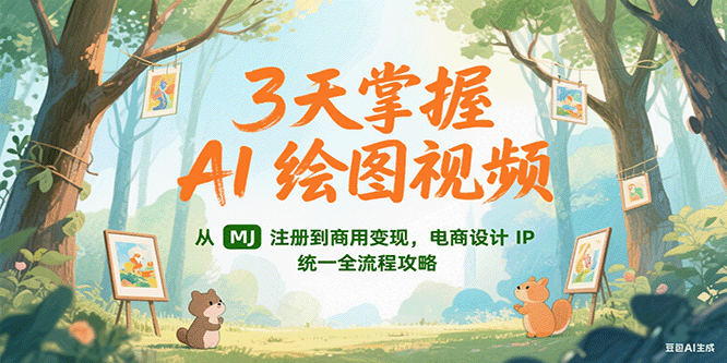 3天掌握AI绘图视频，从MJ 注册到商用变现，电商设计IP统一全流程攻略搞副业-副业刚需-兼职-网赚搞副业网