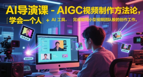 AI导演课-AIGC视频制作方法论，学会一个人+AI工具，完成如同小型视频团队般的创作工作，实现导演梦搞副业-副业刚需-兼职-网赚搞副业网