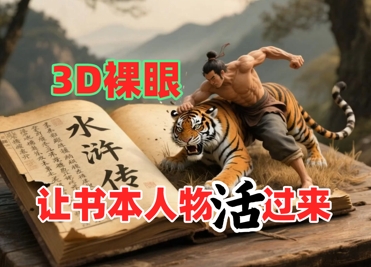 书本人物裸眼3D视频，新的玩法，流量超猛，保姆级教程搞副业-副业刚需-兼职-网赚搞副业网