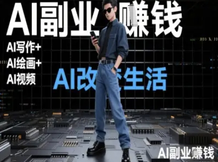 AI改变生活(Ai写作+AI绘画+Ai视频)，AI副业挣钱搞副业-副业刚需-兼职-网赚搞副业网