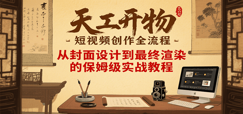 天工开物短视频创作全流程，从封面设计到最终渲染的保姆级实战教程搞副业-副业刚需-兼职-网赚搞副业网