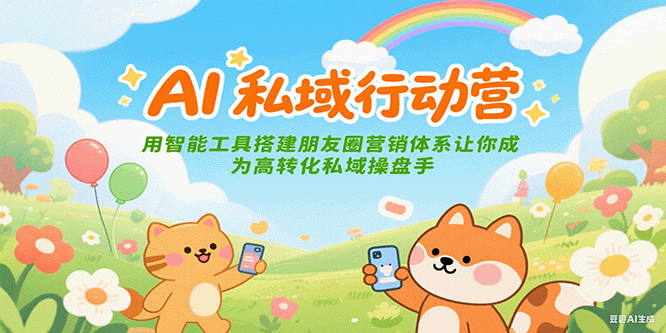 AI私域行动营：用智能工具搭建朋友圈营销体系让你成为高转化私域操盘手搞副业-副业刚需-兼职-网赚搞副业网