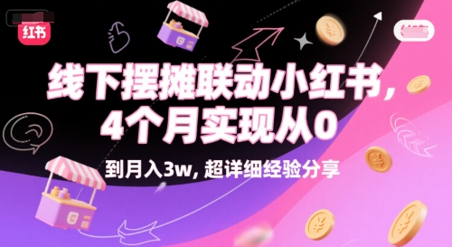 线下摆摊联动小红书，4 个月实现从 0 到月入3w，超详细经验分享搞副业-副业刚需-兼职-网赚搞副业网