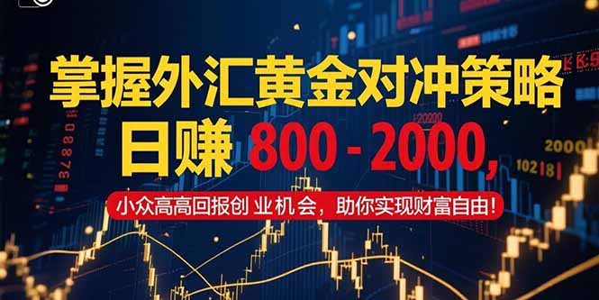 掌握外汇黄金对冲策略，日赚 800 – 2000，小众高回报创业机会，助你实…搞副业-副业刚需-兼职-网赚搞副业网