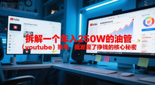 付费文章：拆解一个年入250W的油管(youtube)账号，我发现了挣钱的核心秘密搞副业-副业刚需-兼职-网赚搞副业网