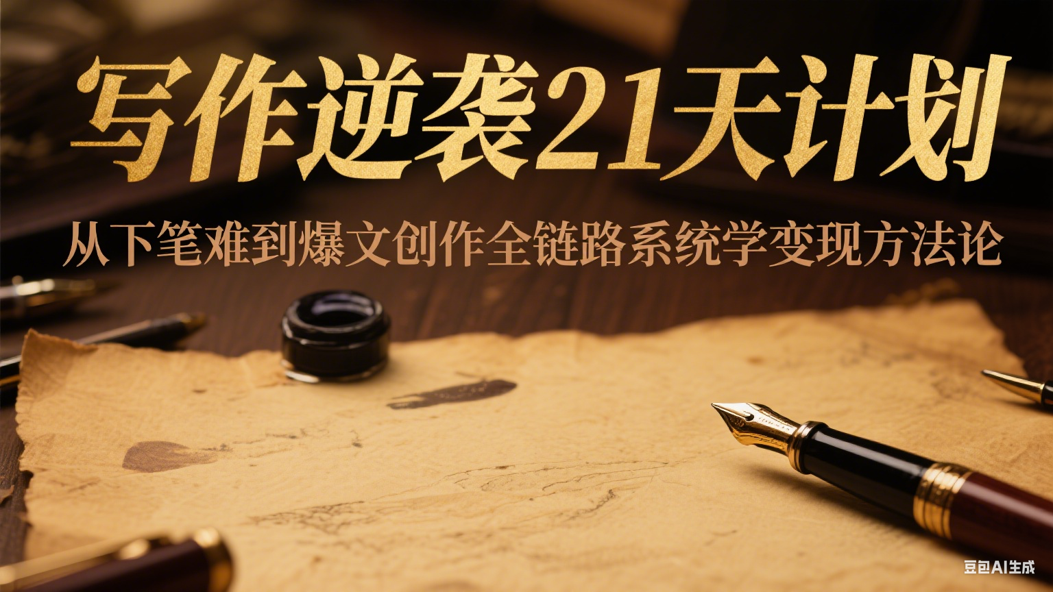 写作逆袭21天计划：从下笔难到爆文创作全链路系统学变现方法论搞副业-副业刚需-兼职-网赚搞副业网