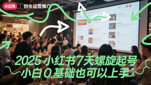 2025小红书7天螺旋起号，小白0基础也可以上手搞副业-副业刚需-兼职-网赚搞副业网
