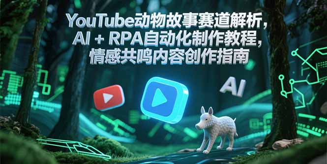 YouTube动物故事赛道解析，AI+RPA自动化制作教程，情感共鸣内容创作指南搞副业-副业刚需-兼职-网赚搞副业网